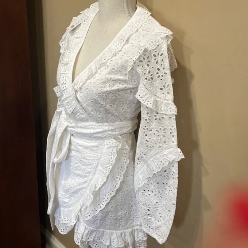 Veronica Beard Julia Wrap Dress White Size 00 TAILORED DOWN TO 000